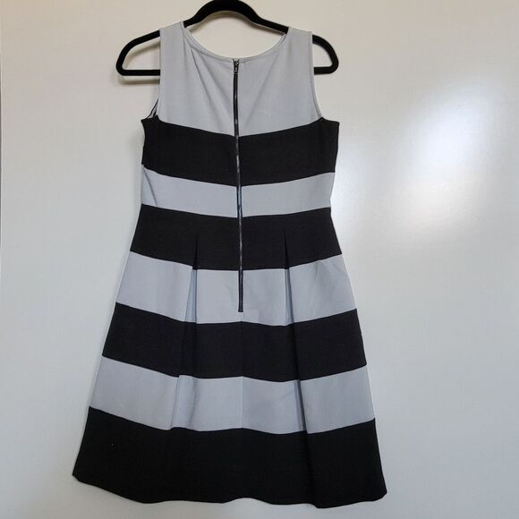 LOFT 6P BLACK BLUE COLOR BLOCK SHEATH STRETCH SLEEVELESS DRESS ANN 6 PETITE - Picture 7 of 9
